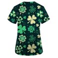 thumbnail image 4 of Blusa Informal de Manga Corta con Cuello En V para Mujer Fiudx Patrick'S Day con Bolsillos Impresos, 4 of 4