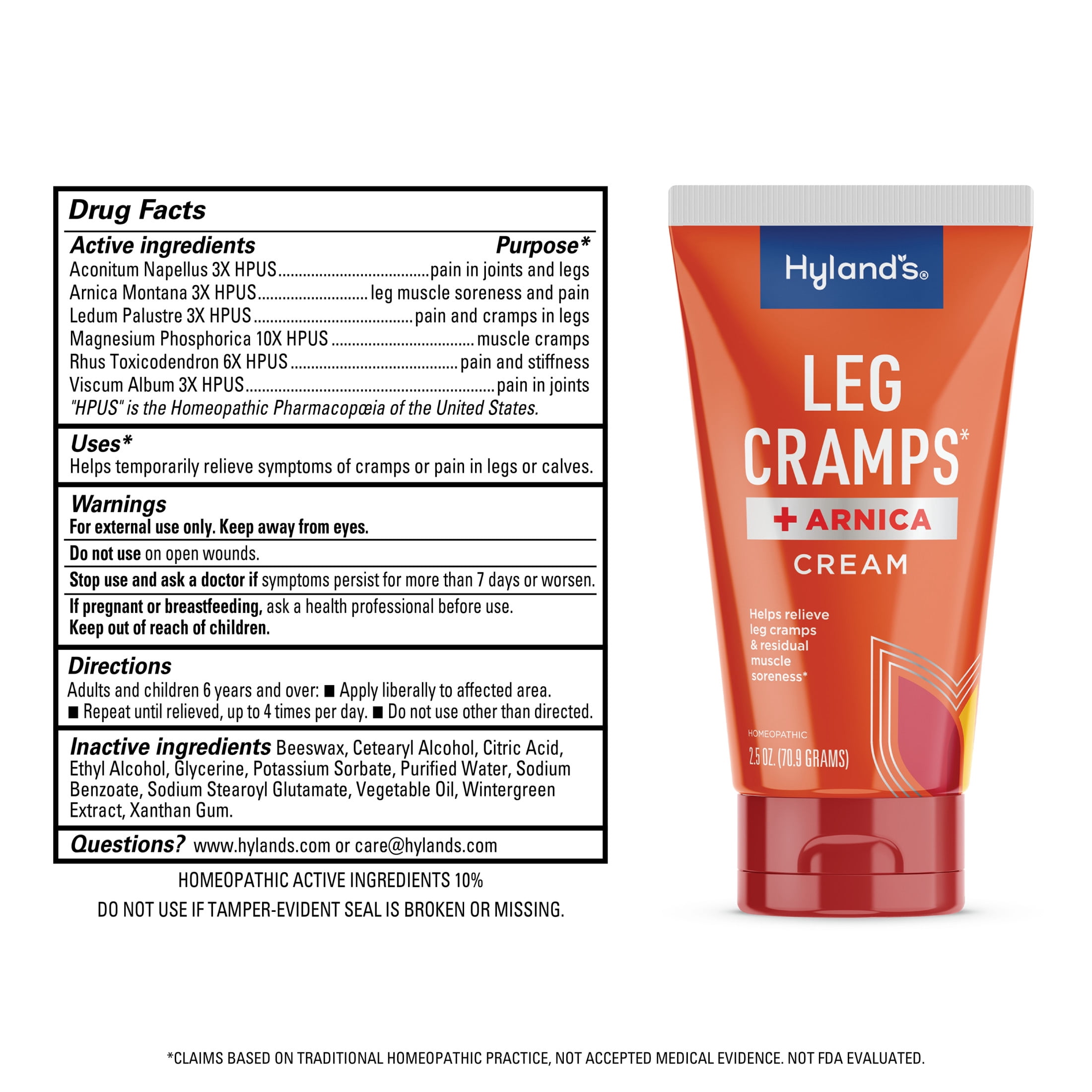 (4 pack) Hyland's Leg Cramps Ointment, Arnica Gel Leg Cramp Relief, 2.5 oz