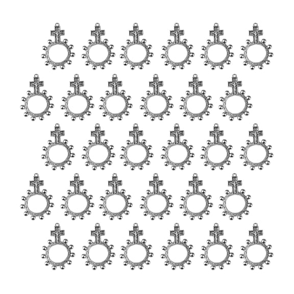 30Pcs Finger Rosary Rings Pocket Finger Rosaries Rosary Rings Crucifix For Prayer,Baby Showers Favor Baptisms Gift