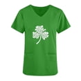 thumbnail image 4 of lcziwo St Patricks Day Scrubs for Women Funny Shamrock Print Tees Shirts Loose Fit Casual V Neck Scrub Tops Summer Vacation Outfits Green XXL Prime Sales of The Day, 4 of 5