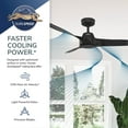 thumbnail image 6 of Hunter 52 inch Outdoor or Indoor Ceiling Fan No Light - Black Ceiling Fan without Light, For Patio, Porch, Garage, or Living Room, Standard Mount, 3 Blades, Wall Control - Mosley 52616, Matte Black, 6 of 17