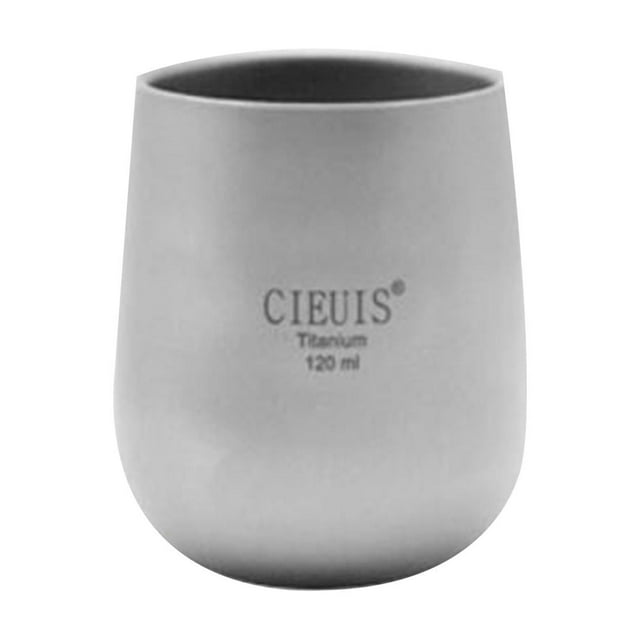 koolsoo Grande Capacité Double Paroi Titane Tasse à Boire Tasse à Café Camping Tasse à Eau 120ML