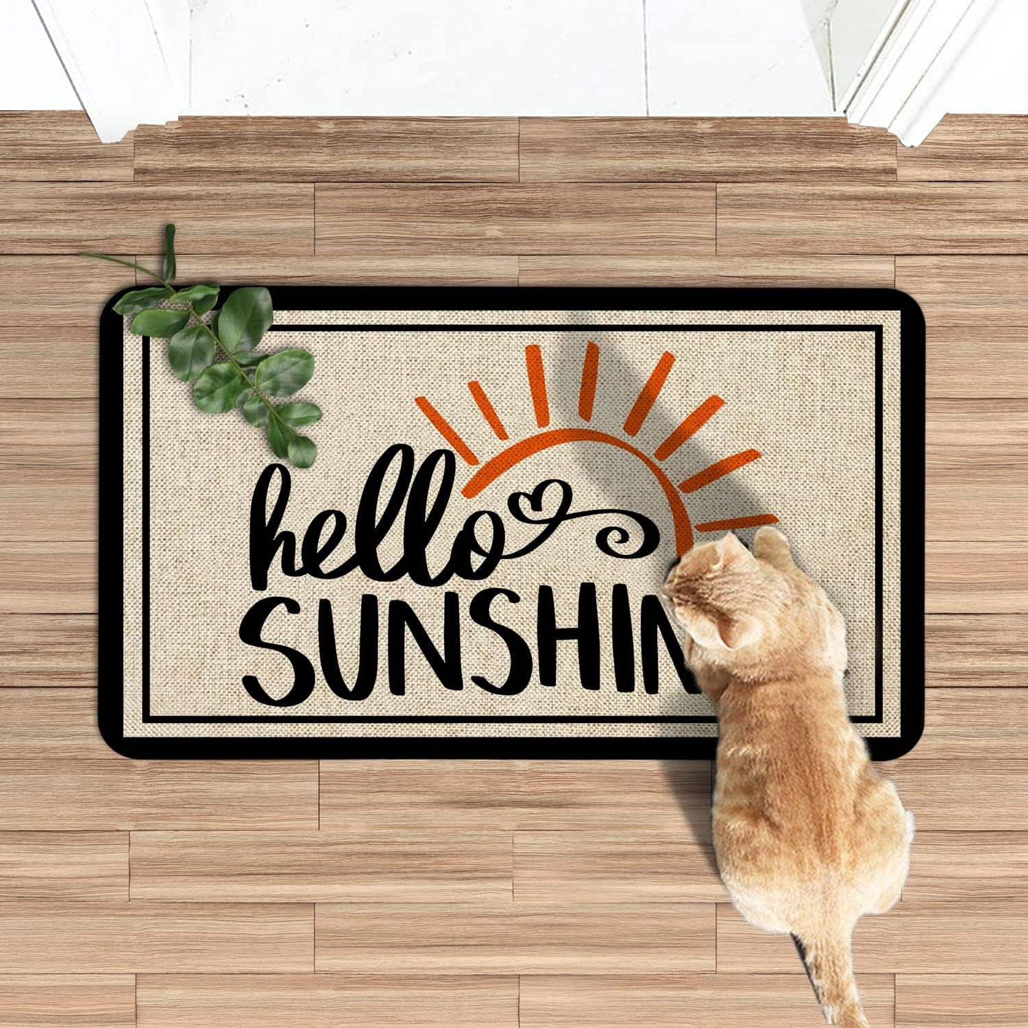 Summer Door Mat 30 X 17 Inch Hello Sunshine Doormat Indoor Outdoor Entrance Floor Mat Non Slip Summer Decor Rubber Welcome Mats
