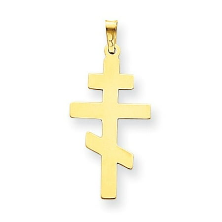 14k Yellow Gold Eastern Orthodox Cross Pendant