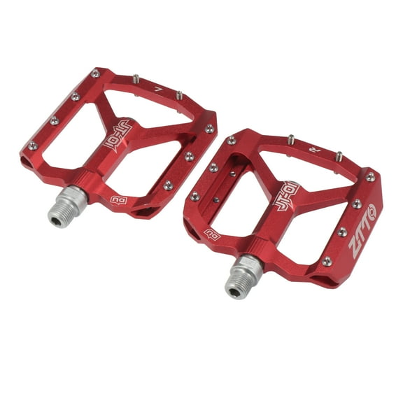 Motoforti 1 Pair Non Slip Pedals Platform Flat Bicycle Bike Pedals 9/16" for Road Bikes MTB Mountain Bike Red