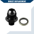thumbnail image 4 of Unique Bargains 1 Set Fuel Fitting Fuel Line Male Flare Adapter for Car Metric M12x1.5 to 8AN Male Flare Adapter Black, 4 of 6