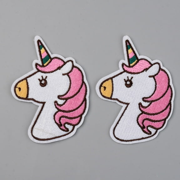 Computerized Embroidery Cloth Iron on/Sew on Patches Appliques Costume Accessories Unicorn Hot Pink 86x63x1.5mm