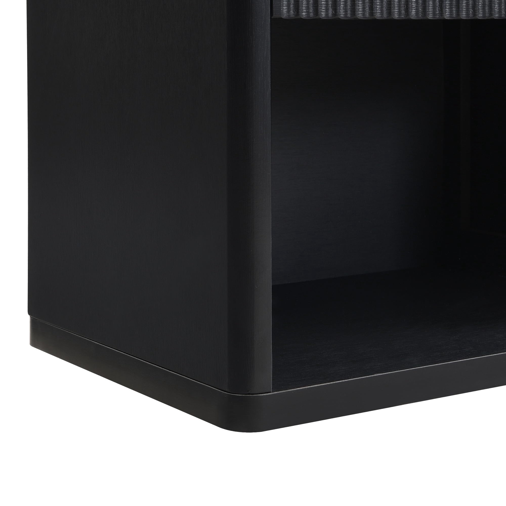 Brafab Mid Century Modern Nightstand Set of 2 with Hidden Drawers and Open Shelves, 22.8" W