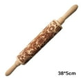 thumbnail image 1 of EGNMCR Rouleaux à Pâtisserie Rouleau de Noël Rouleau Gravé Bois Sculpté Gaufré Rouleau à Pâtisserie Outil de Cuisine Rouleau à Pâtisserie, 1 of 3