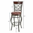 thumbnail image 3 of Gymax 2PCS Retro Swivel Bar Stools w/ Padded Seat Home Kitchen Pub Bistro, 3 of 10