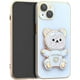 thumbnail image 1 of Funda para iPhone 13 con soporte oculto de oso, suave TPU, a prueba de golpes, con soporte de oso 3D y protección para cámara, para mujeres y niñas - Azul, 1 of 6
