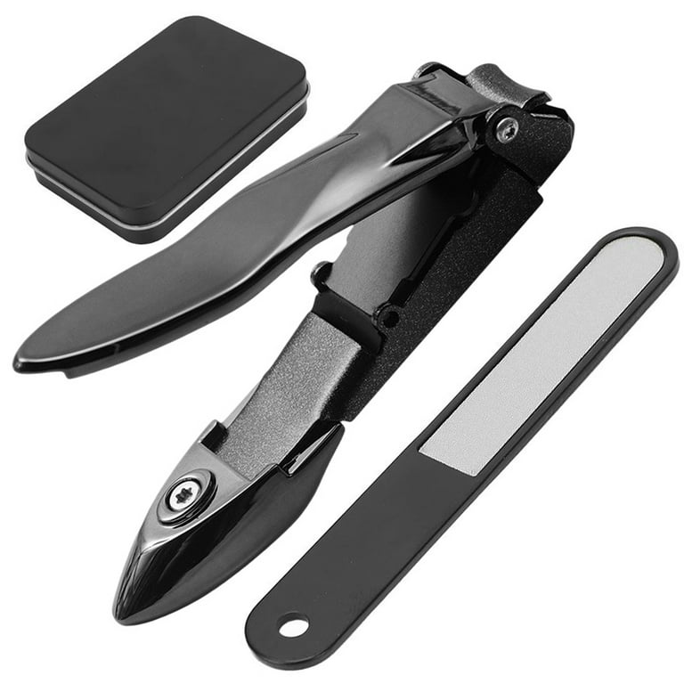 Heldig Nail Clippers with Catcher , 2Pcs Fingernail Clippers Toenail  Clippers Set, No Splash Nail Clipper with Nail File Toe Finger Nail Cutter  for Men Women and Seniors 