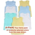 thumbnail image 2 of ToBeInStyle Boy's Pack of 4 Ultra-Soft Cotton Tank Tops - Pastel - 0-3 Months Old, 2 of 4