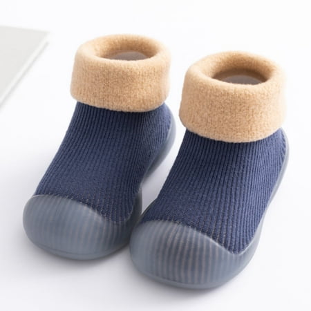 

Infant Slipper Socks Non-Skid Baby Grip Socks Walking Shoes Breathable Warm Soft Sole Rubber Cotton Baby Grip Socks for Boys 15-18 Months