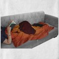 thumbnail image 6 of African Soft Flannel Fleece Throw Blanket, Safari Map Continent Giraffe and Tree Silhouette Savannah Wild Design, Cozy Plush for Indoor and Outdoor Use, 50" x 70", Orange and Brown, by Ambesonne, 6 of 6