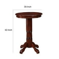 thumbnail image 5 of Ava 42 Inch Pub Bar Table Wood Sunburst Design Carved Pedestal Espresso Brown, 5 of 5