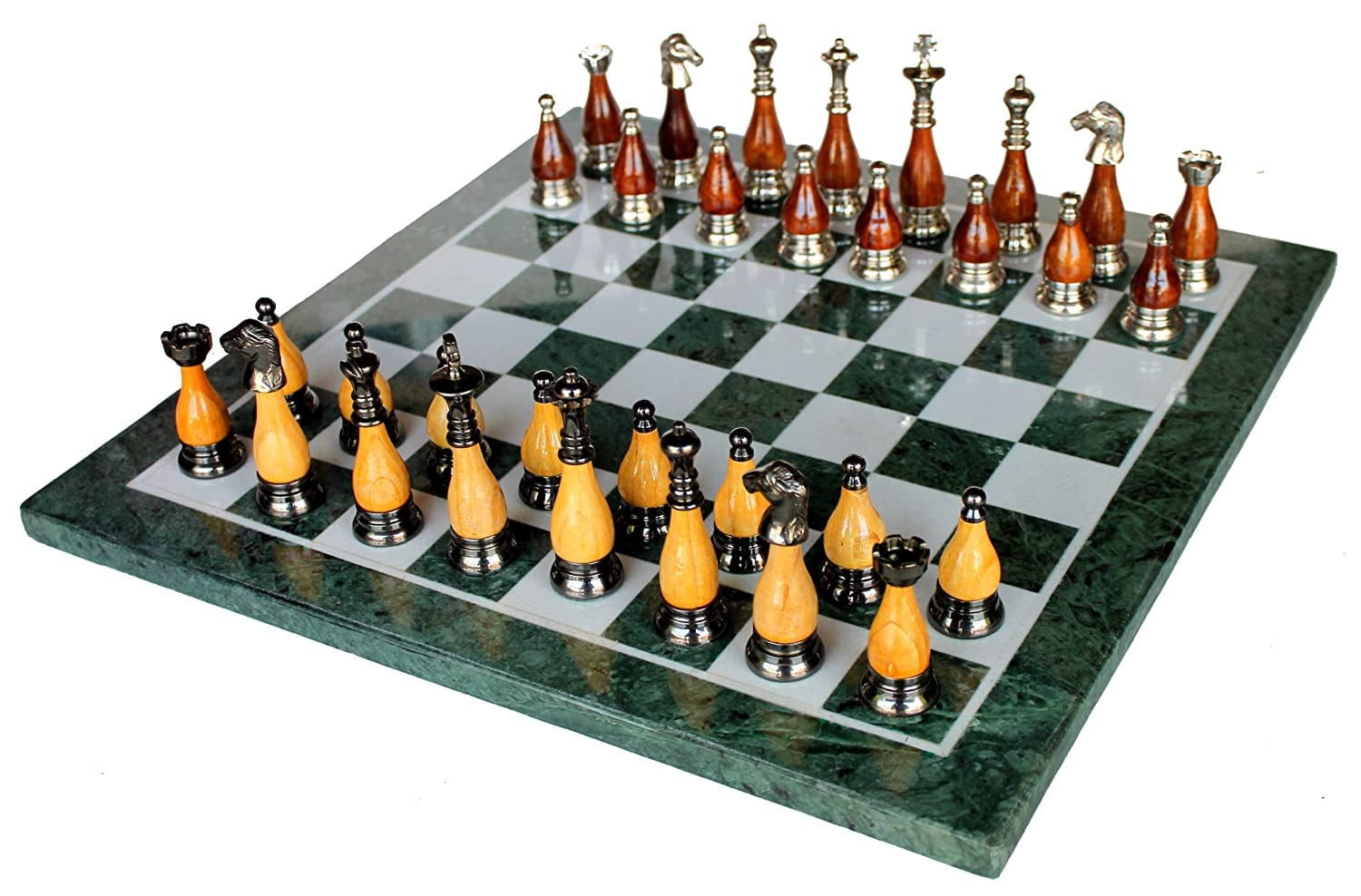 Set di scacchi da collezione - Realizzato con marmo nero