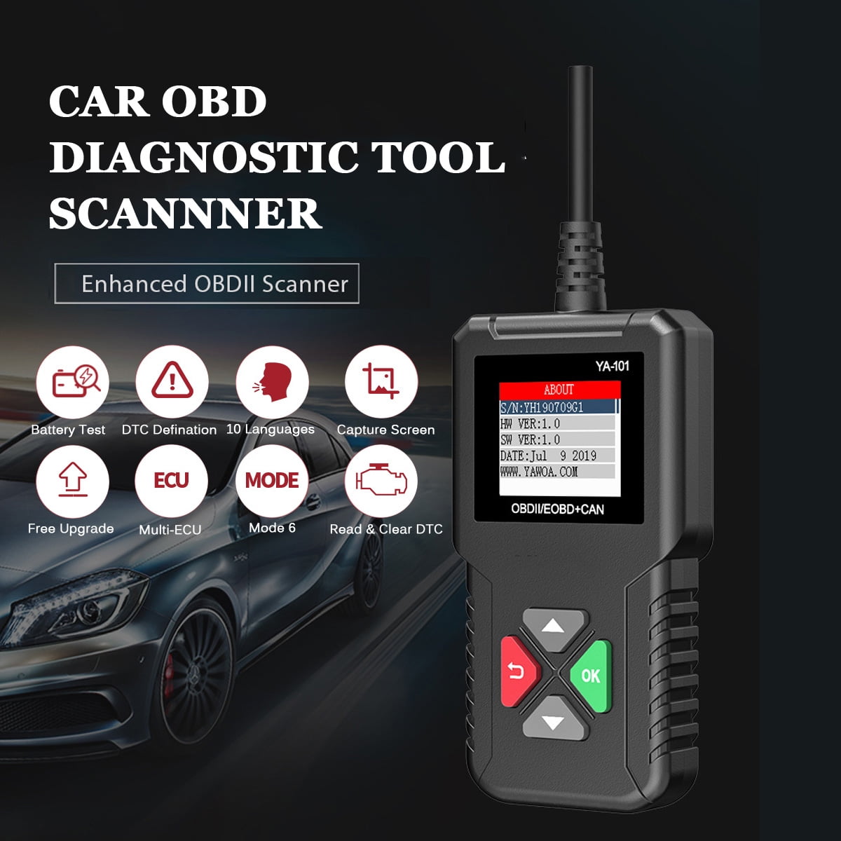 1.8 Inch Car Diagnostic Tool Automotive OBD Diagnostics Auto Battery