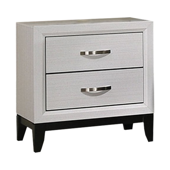 Dtwnek 2 Drawers Nightstand with Metal Handle, White