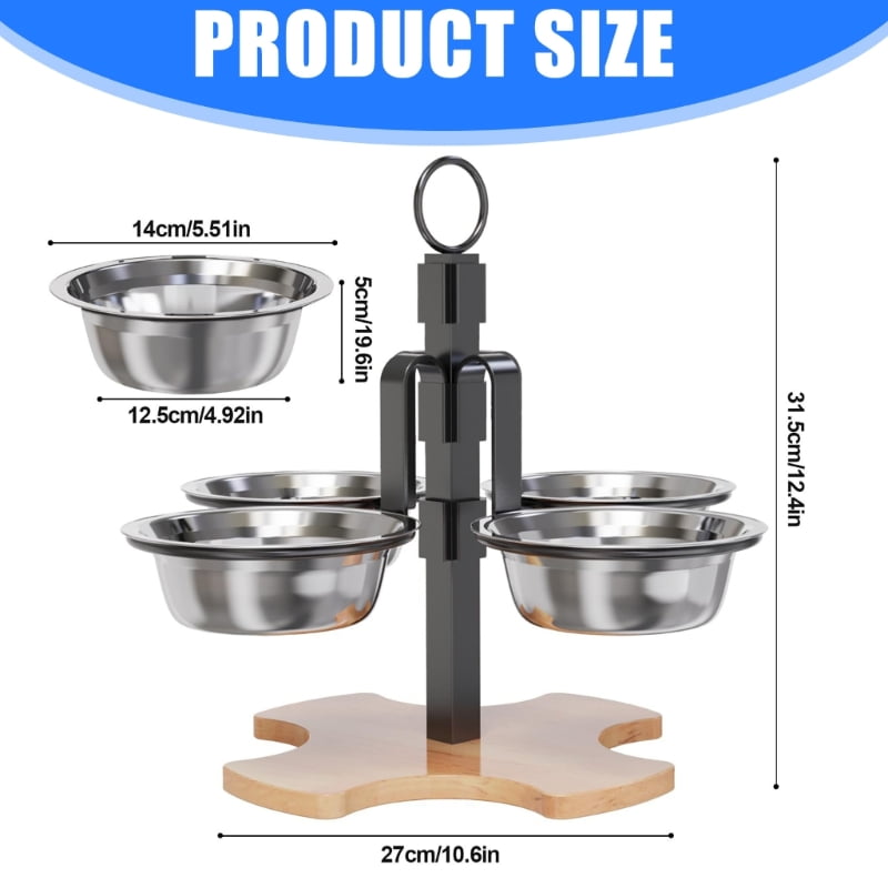 lanema Elevated Pet Feeding Station Proof For Comfortable Dog Dining Feeding Bowl Adjustable Heights