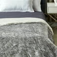 thumbnail image 4 of Lecuyer Faux Wolf Fur Throw - Reverse Micromink, Extra Soft 50" x 60", Dark Grey, 4 of 10