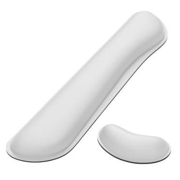 BOSOBO Keyboard Wrist Rest Set, Memory Foam Wrist Rest for Keyboard and Mouse, Computer Keyboard and Mouse Wrist Cushion Support Pad for Laptop, Gaming, Office, Easy Typing & Pain Relief, White