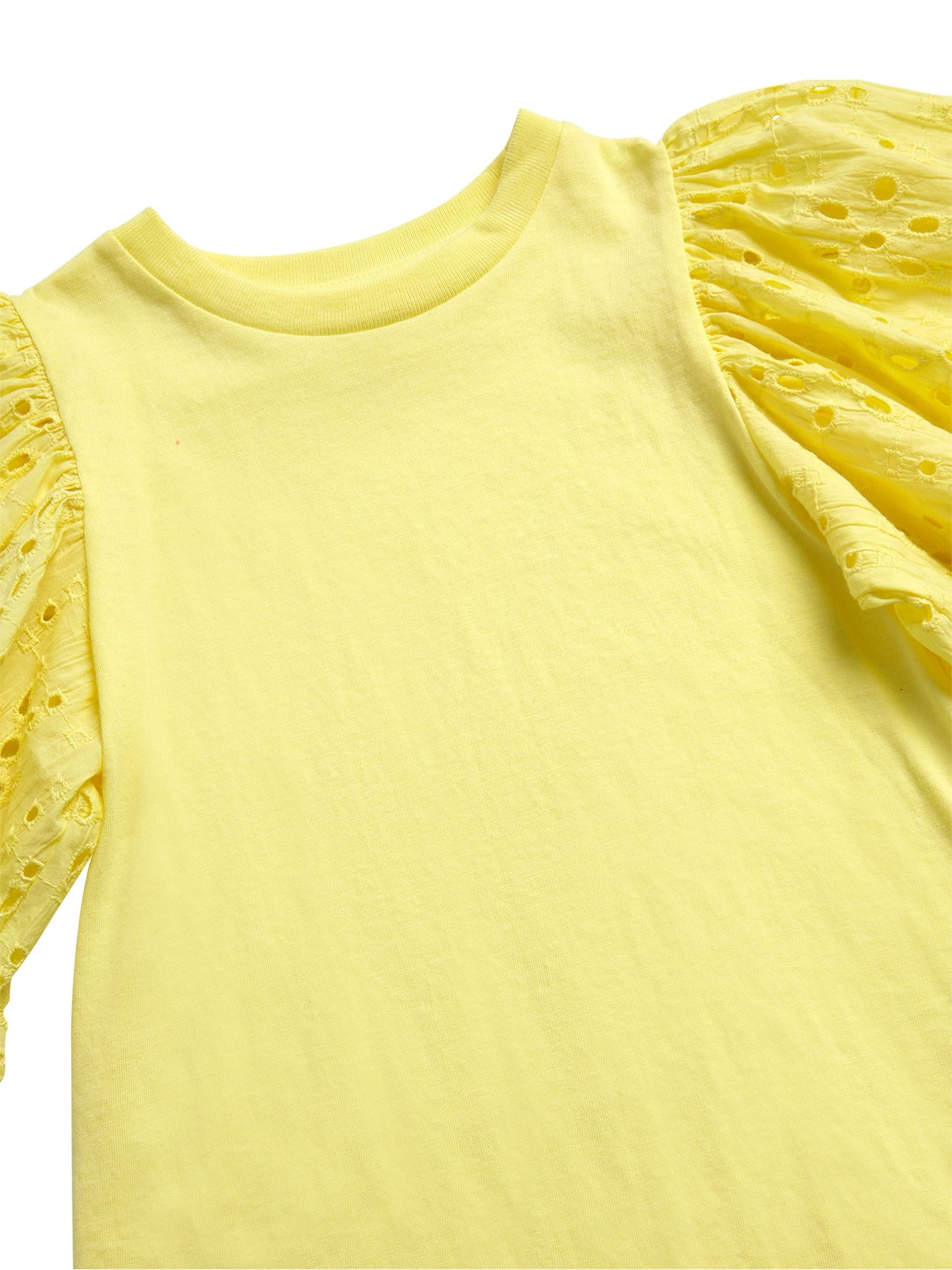 Jessica Simpson Girls' Crewneck Tee with Eyelet Flutter Sleeves, Sizes 7-14/16
