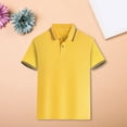 thumbnail image 2 of KAUOD Short Sleeve Polo Shirts for Boys School 𝗨niform Striped Loose Fit Pullover Tops Trendy Casual Preppy Shirt, 2 of 8