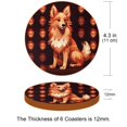 thumbnail image 3 of Pixel Dog Microfiber Leather Round Coasters (6PCS) - 11x11 cm/4.3x4.3 in - Set of 6 Drink Coasters for Home and Office Use, 3 of 6