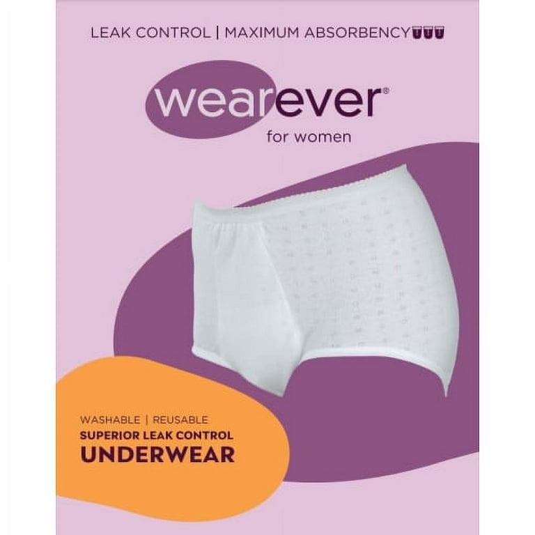 Wearever Women's Incontinence Underwear Reusable Maximum Bladder Control  Panties for Feminine Care, Single Pair 