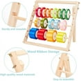 thumbnail image 4 of 1set Wooden Ribbon Storage Rack Spool Holder Organizer Moccasin Bar: 382~412x10~20x20mm, 4 of 6