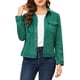 thumbnail image 1 of Chaqueta de ante sintético con solapa y bolsillos de solapa para mujer INSPIRE CHIC, botón a presión, XS, verde, 1 of 7