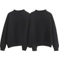 thumbnail image 1 of Two Piece Solid Color Fleece Lined For Women Loose And Thick Baseball With Small High Collar For Autumn And Winter., 1 of 8