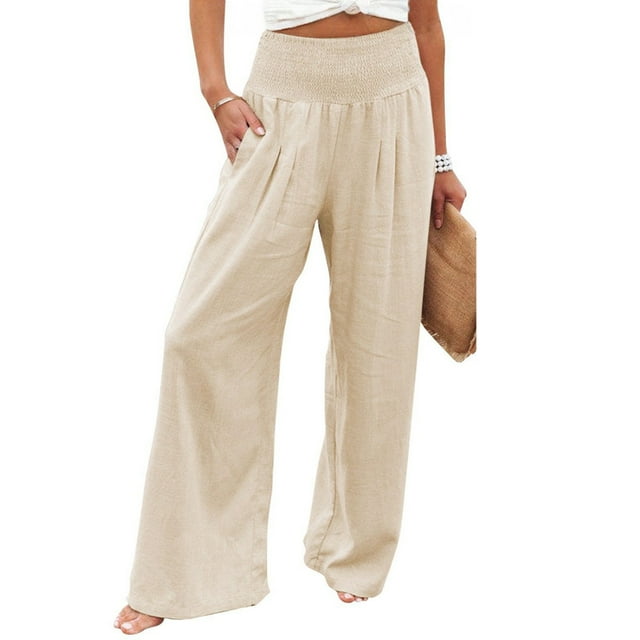 Qarigey Pantalones de verano Sueltos Casual Pierna ancha Vintage para negocios Streetwear Type7 NO7