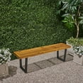 thumbnail image 3 of 61.75" Brown and Black Contemporary Outdoor Patio Dining Bench, 3 of 5