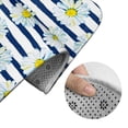thumbnail image 5 of Yiaed Daisy Striped Nautical Print Bathroom Mat Set 2 Pieces Mat Anti-Skid Pad Ultra Soft and Absorbent Bathroom Bath Mat Contour Bath Rugs for Toilet Base, 5 of 6