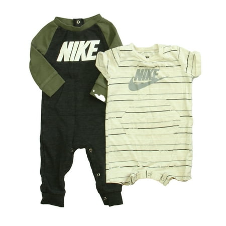 

Pre-owned Nike Boys Ivory | Gray | Olive Romper size: 6-9 Months