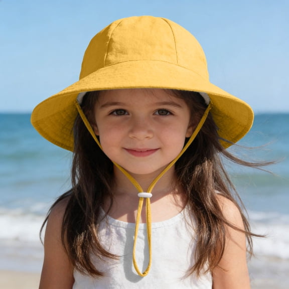 XUNKUSGA Bucket Hat Lightweight Casual UPF 50 Sun Protection Hat Summer Soild Color Foldable Beach Hats with Wide Brim for Boys & Girls,Orange,1 Years
