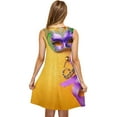 thumbnail image 4 of Dresses Under $10! Xqxayjr Mardi Gras Dresses with Pockets for Women Summer Casual Knee Length Trendy Graduation Dress Flowy Swing Carnival Parade Party Sleeveless Tshirt Spring Dresses, 4 of 5
