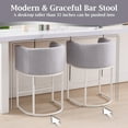 thumbnail image 6 of FANCROU 26" H Counter Height Bar Stools Set of 1, Fabric Barrel Stools with Back and Arms, Lightgrey-White Leg, 6 of 6