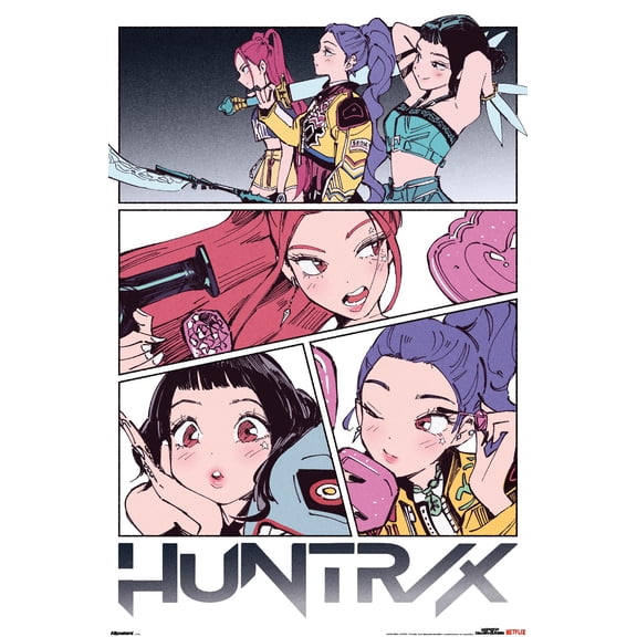 Netflix KPop Demon Hunters (2025) - Huntrix Manga Panels Wall Poster, 22.375" x 34"