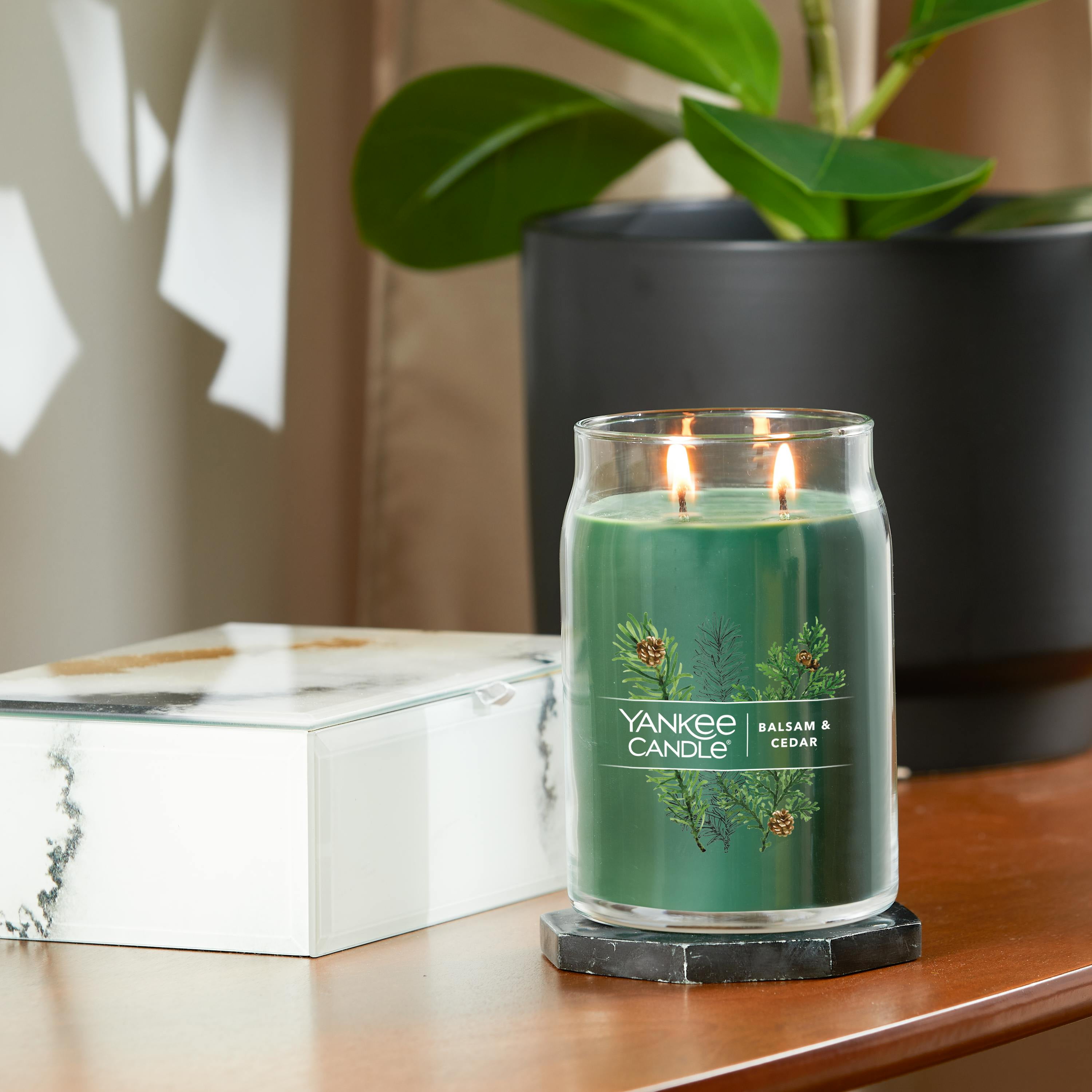 Yankee Candle Signature Large 2-Wick Candle, Balsam & Cedar, 20 oz