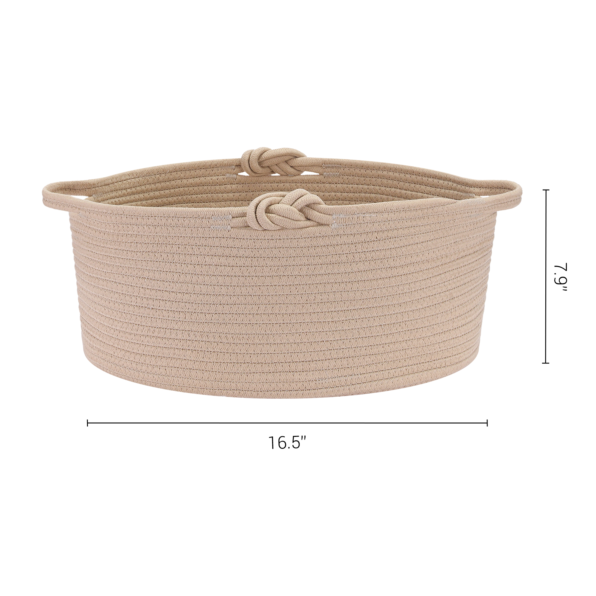 Unique Bargains 1 Pack Woven Storage Basket Bin with Handle for Clothes, Shoes Brown L