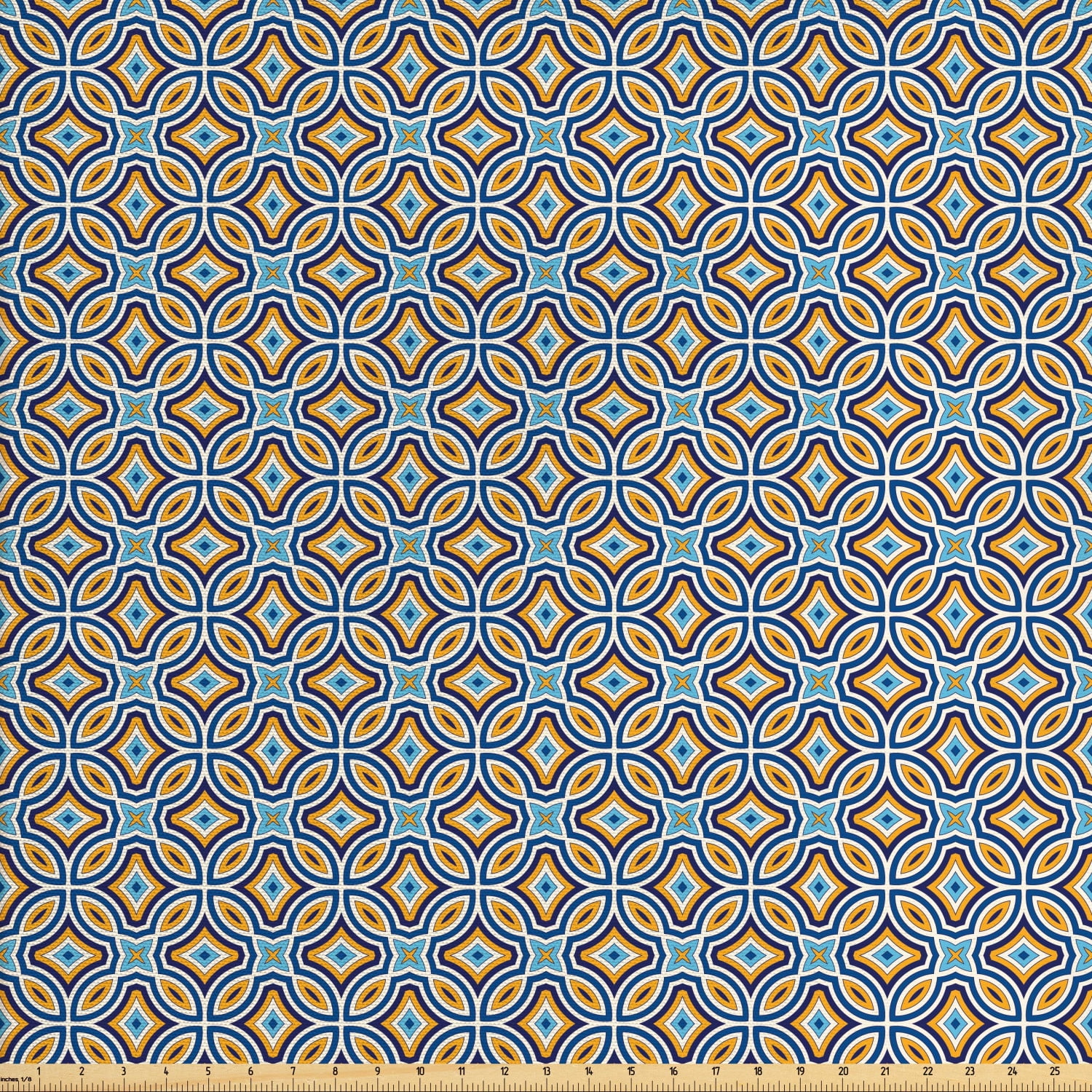 Ethnic Fabric by the Yard, Moroccan Oriental Traditional Culture Motif ...