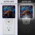 thumbnail image 2 of Sea turtle LED Square Night Lights - Energy Efficient Plug-in Wall Lamp with Auto Sensor, Soft Glow Illumination - for Bedroom, Nursery, Bathroom - Set of 2, White, 2 of 6