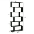thumbnail image 2 of Gymax 2 PCS 6 Tier S-Shaped Bookshelf Storage Display Bookcase Z-Shelf Black, 2 of 10