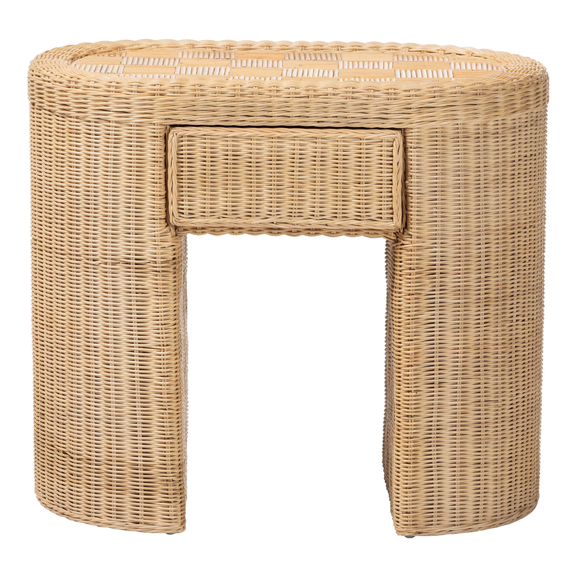 bali & pari Mimi Boho End Table, 1-Drawer, Natural Rattan