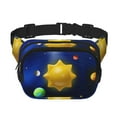 thumbnail image 1 of Lsque Solar System Pattern Square Double Layer Waist Bag, Durable Twill Fabric Waist Pack with Adjustable Belt,Outdoor Hiking, Running, Travel Waist Bag, 1 of 9