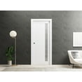 thumbnail image 3 of Sliding French Double Pocket Doors 64 x 80 inches | Sete 6933 Matte Black with Frosted Glass | Kit Trims Rail Hardware | Solid Wood Interior Bedroom Sturdy Doors, 3 of 6