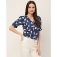 thumbnail image 3 of Moomaya Printed Tops For Women, Short Sleeve Casual Summer Top Shirt, 3 of 9